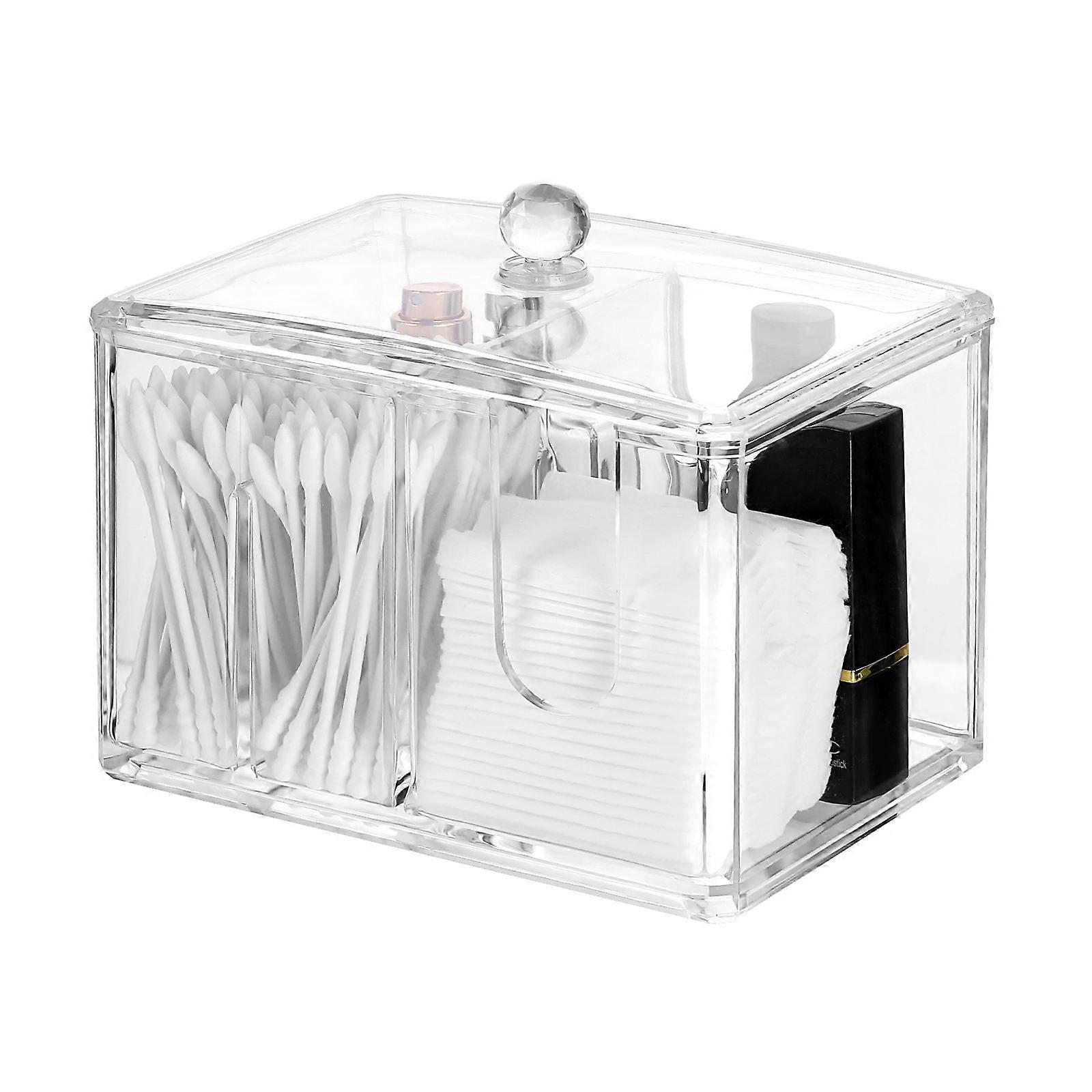 Cotton Pads Holder Transparent Cotton Swab Case Home 14.50X12.50X10.50CM Storage 1Set