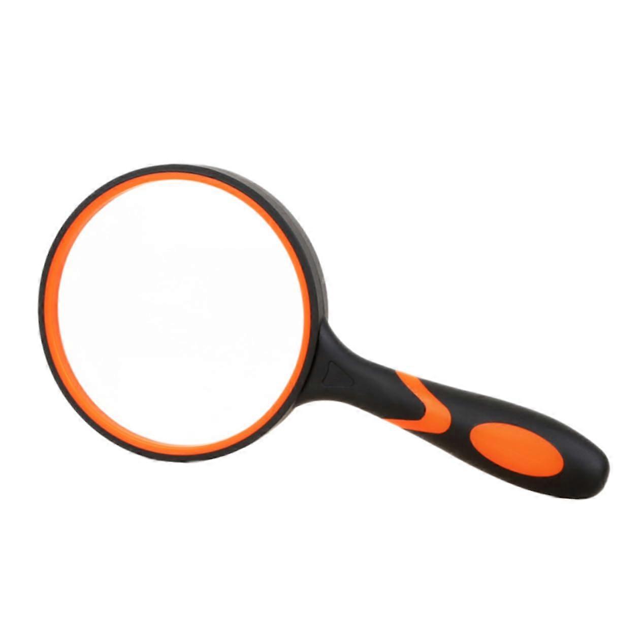 Handheld Magnifying Glass with Rubberized Grip for Newspaper Reading and Insect Observation, Comfortable for All Ages