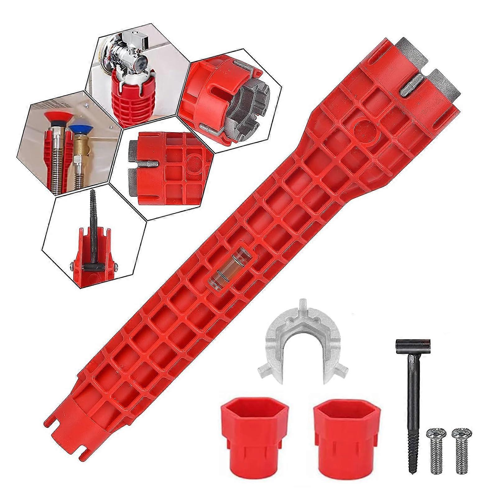 8in1 Multifunctional Sink Tap Wrench Tool, Sink Installation Tool, Toilet Spanner for Faucets in Kitchen and Bathroom.