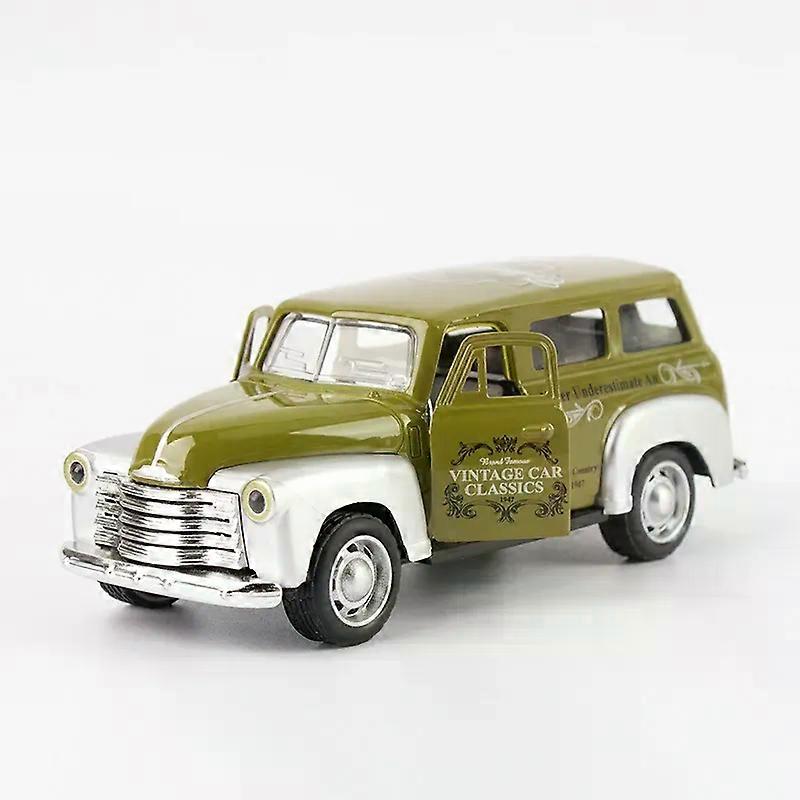 1: 32 Alloy Chevrolet School Bus Classical Vintage Car Simulation Model School Bus Sound and Light Children's Toy