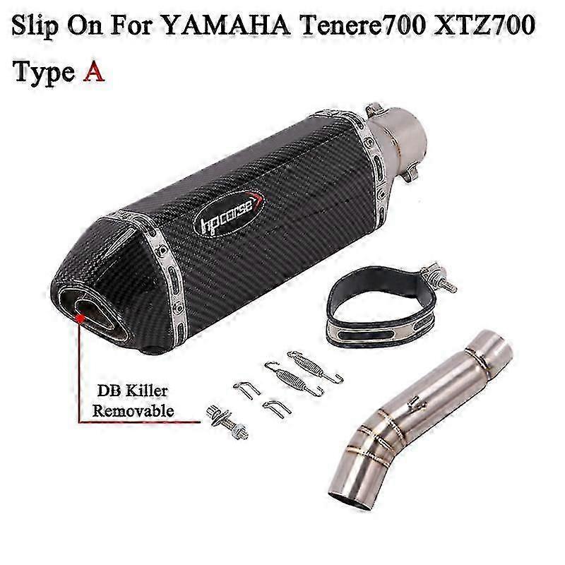 For Yamaha Tenere700 Tenere 700 Xtz700 2019-2022 Motorcycle Exhaust Escape System Modify Middle Link Pipe Moto Muffler Db Kille