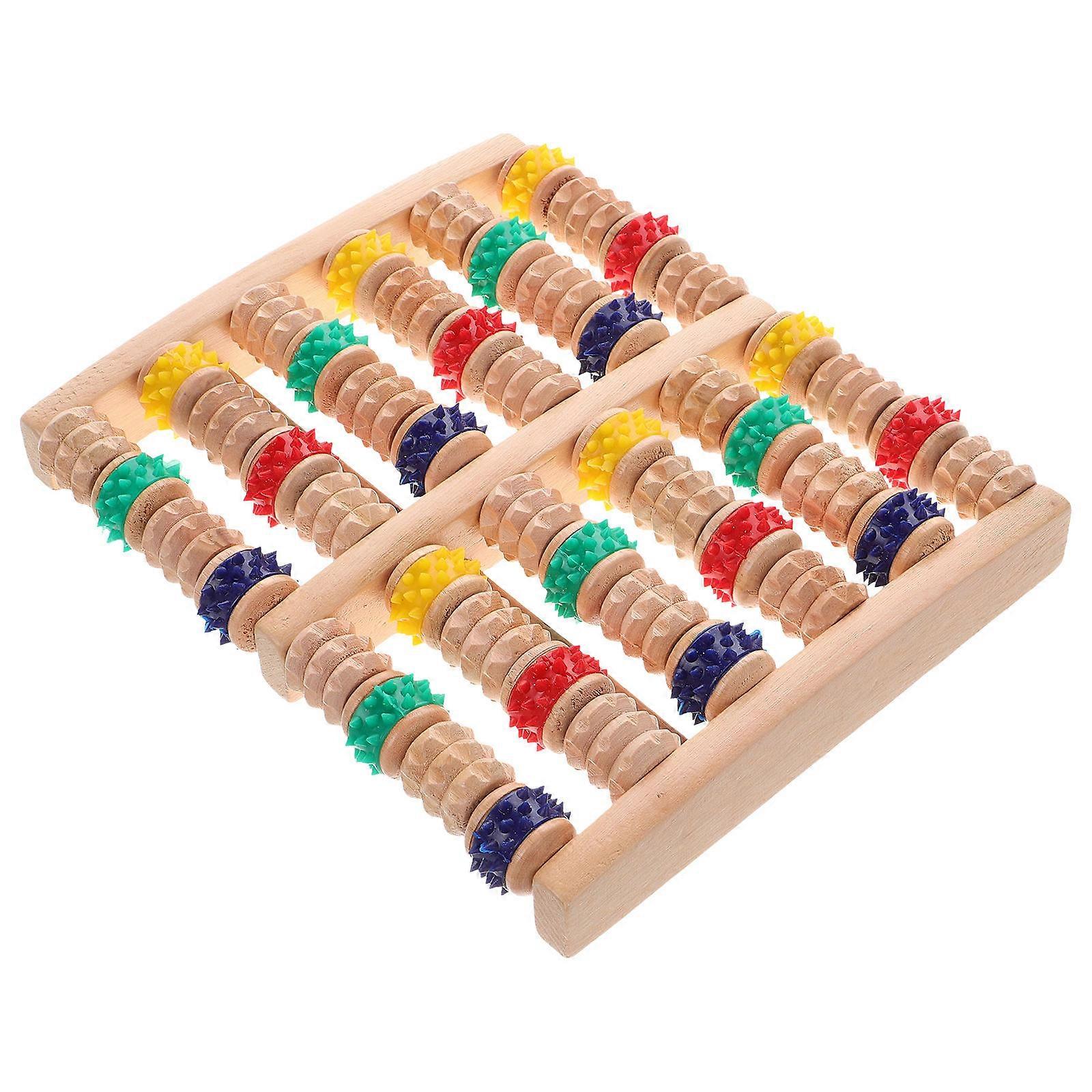 Foot Massaging Roller Wood And Rubber Massager For Resting And Working 1Pc