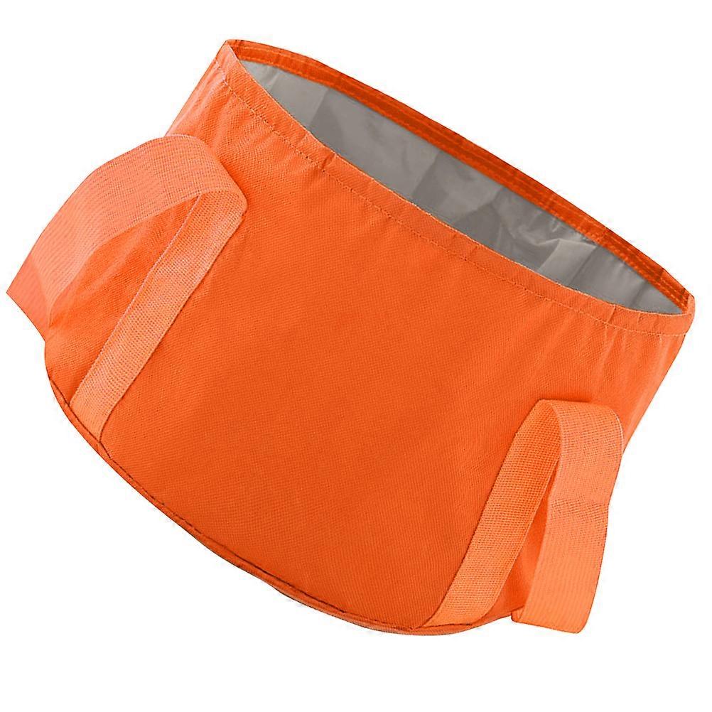 Foot Soaking Bath Basin Collapsible Design Waterproof Hiking 33x33cm Orange 1Set
