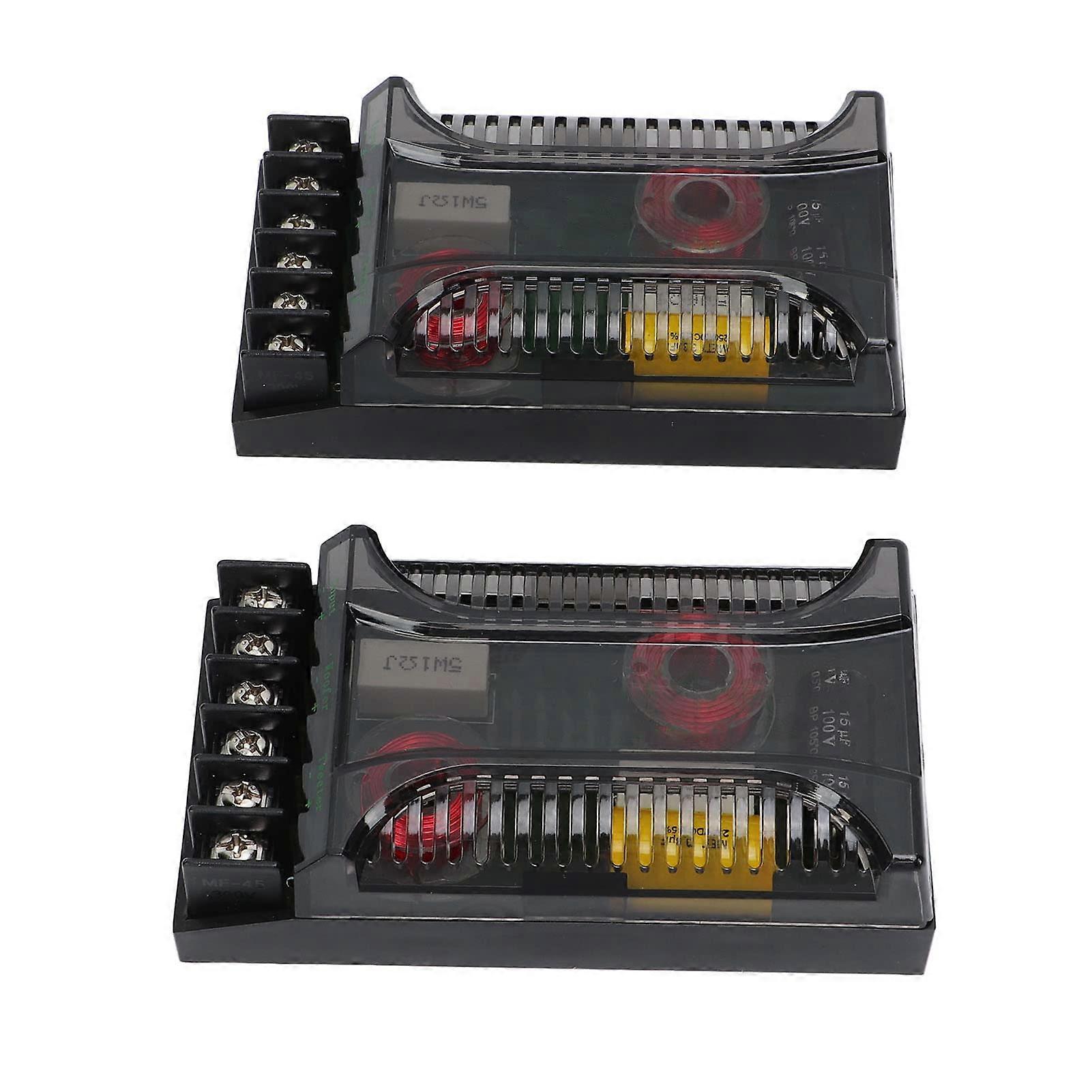 Car Audio Crossover, Reasonable Wiring, 2 Way 4 Ohm Frequency Divider, Gloss Heat Dissipation for Safe and Reliable Performance