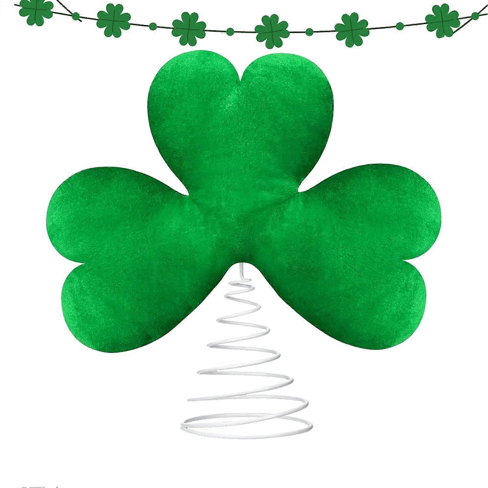 St. Patrick's Day Plush Tree Topper, Green Holiday Tree Decoration