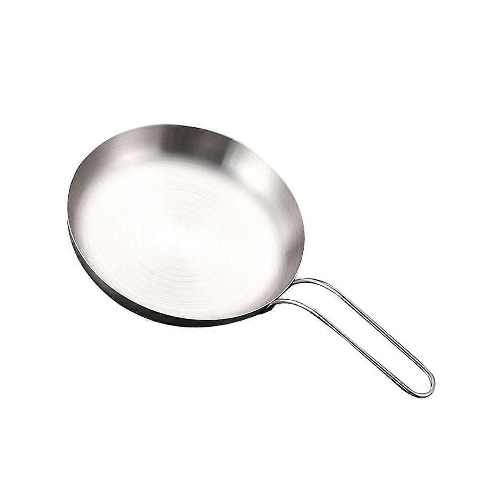 Stainless Steel Steak Plate with Handle for Home Use Easy to Clean Silver Food Serving Tray 15.0x10.0 inches