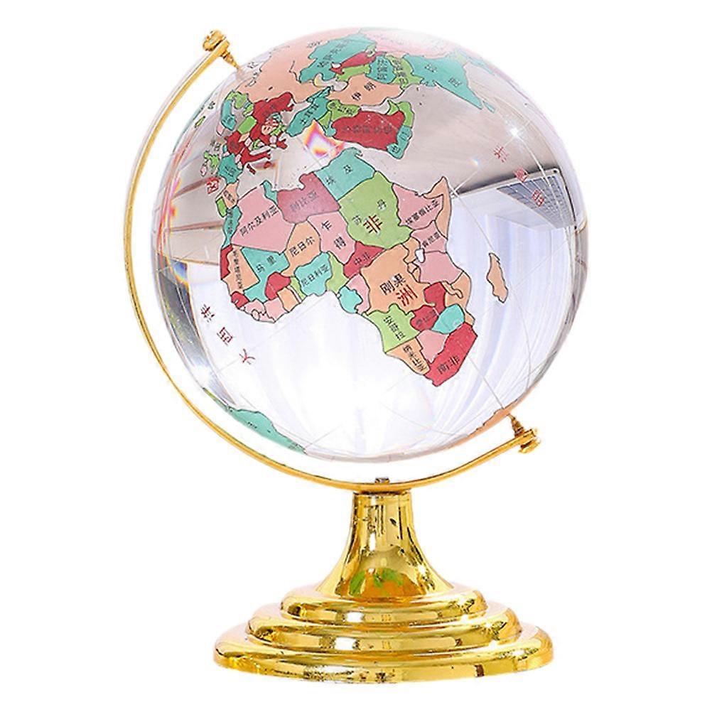 MLINS Chinese Style 1 Set Tabletop Globe Decorative Crystal Globe Desktop Rotating Globe with Stand