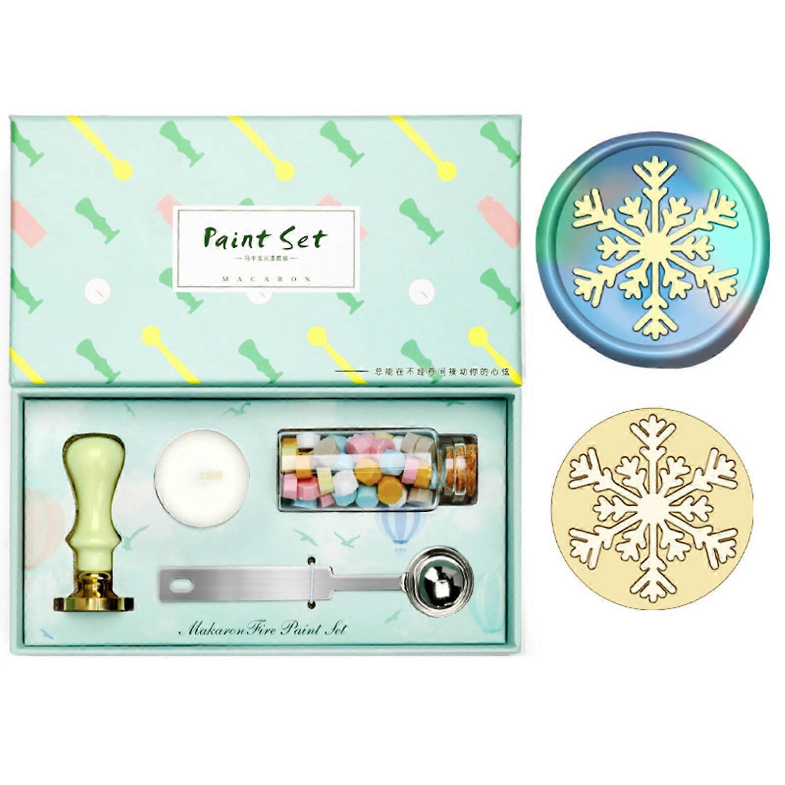 Vintage Carved Seal Stamp and Seal Beads Set with Melting Spoon for Seal Envelopes, Party, Invitation, Christmas Card