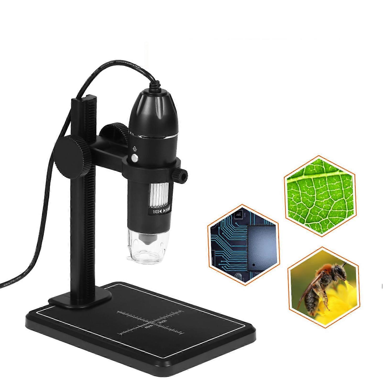 1600X Digital Microscope Portable With Adjustable Stand USB Microscope 8 LED Lights For PC And Phone