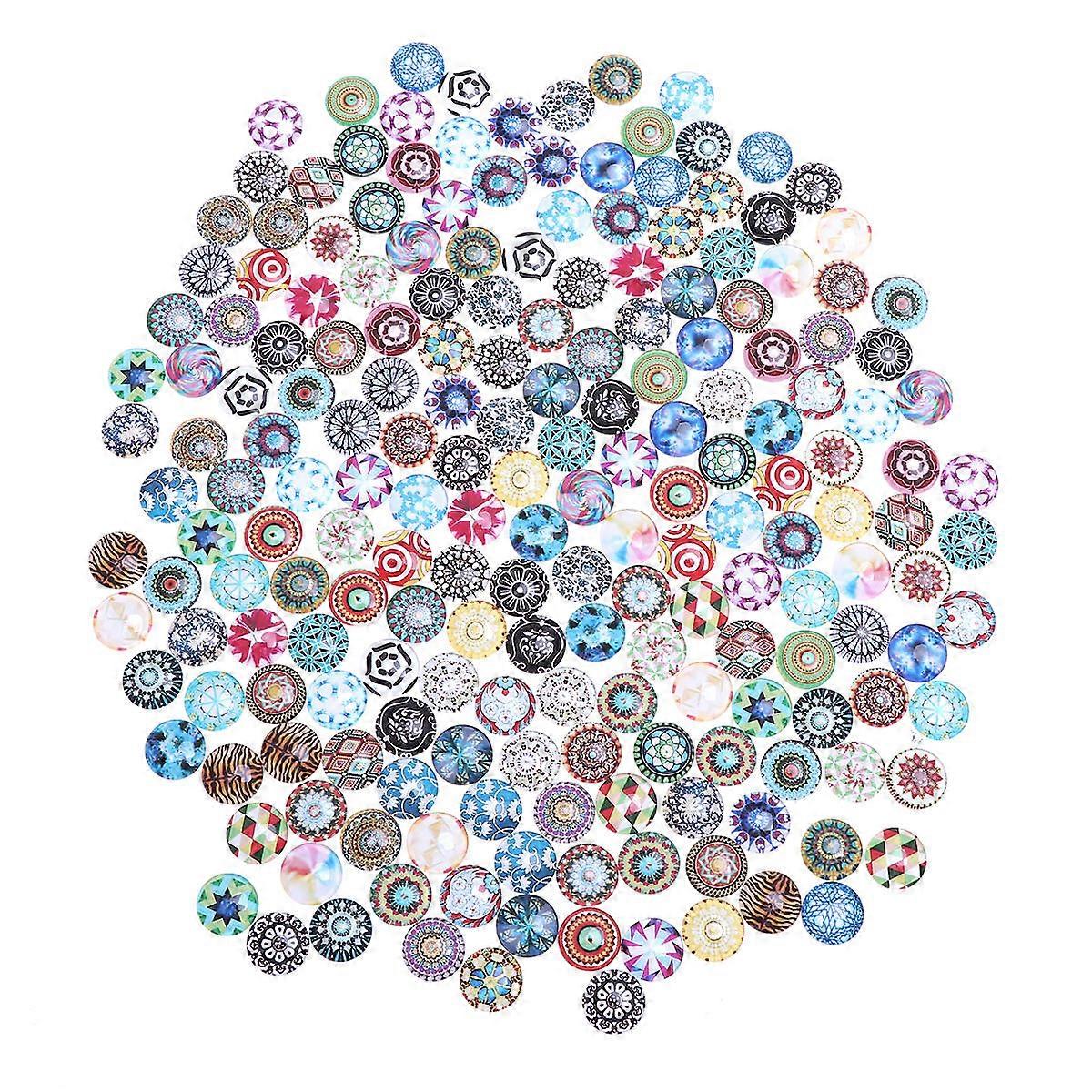 Glass Snap Buttons Interchangeable Snaps Jewelry Makers Multi Color 16mm Round Diy 200Pcs