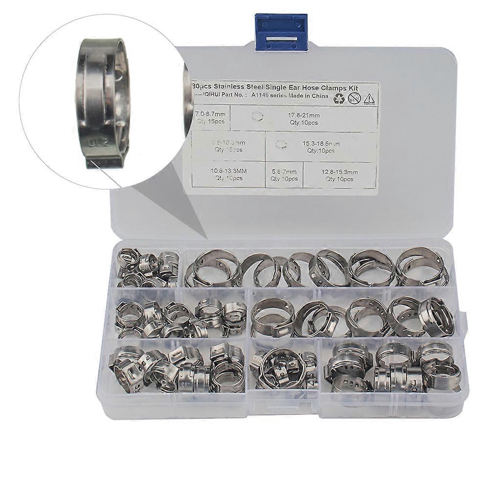 Single Ear Hose Clip Made of Stainless Steel for Car with Smooth Clamps 5.821mm