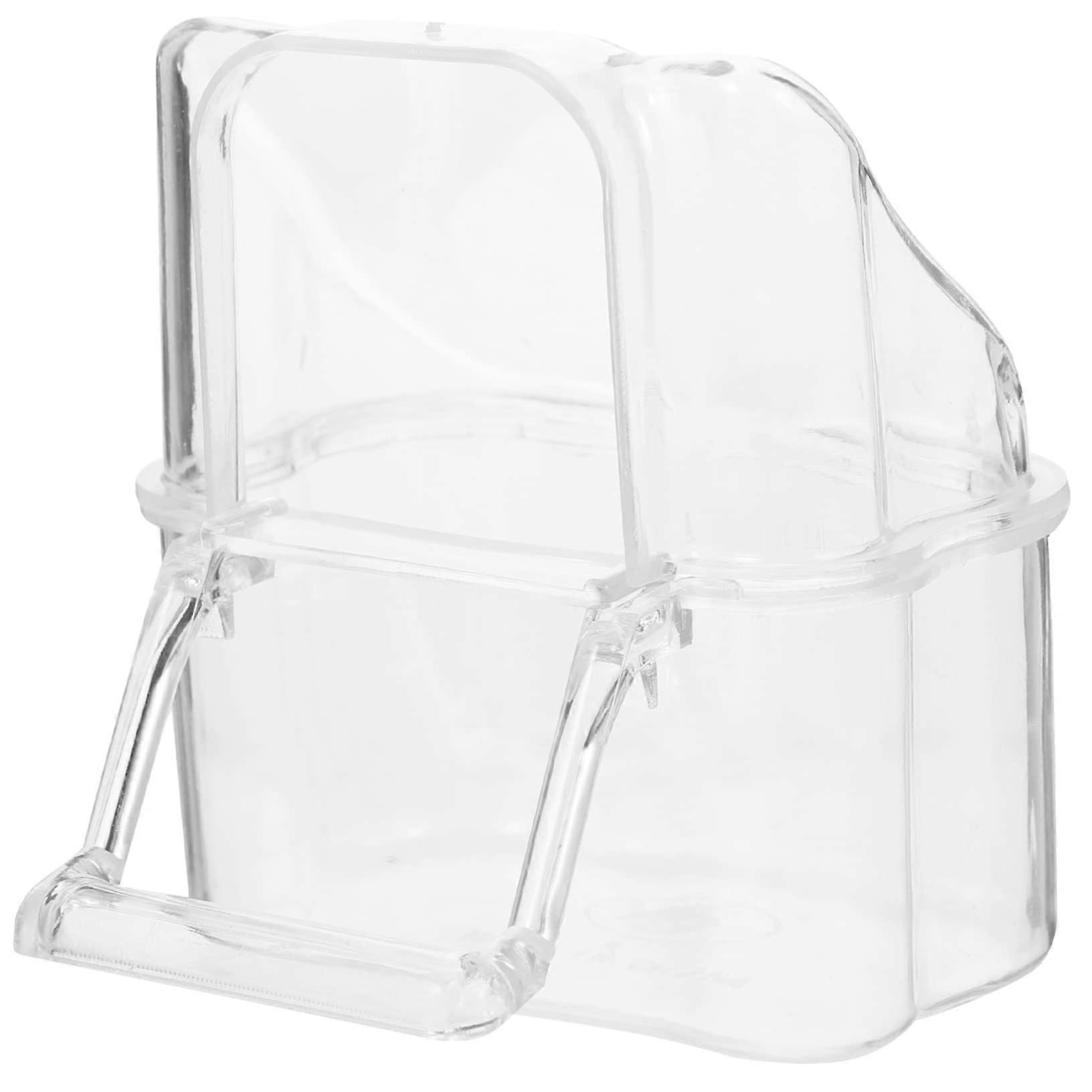 Vogelkäfig Futterbox Transparente Futterstation Waschbar Robust Für Papageien Sittiche 20x15x10cm Kunststoff