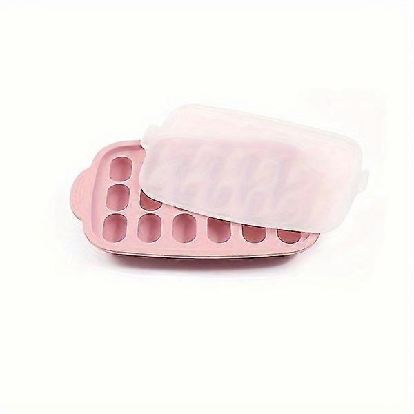 1 pc silicone ice cube mold, household cooking mold with lid, reusable, perfect for making unique snacks and ice cubes (pink 1)
