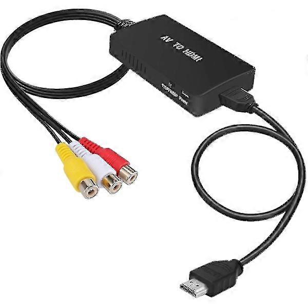 RCA to HDMI Converter, Composite to HDMI Adapter Supports 1080p PAL/NTSC A