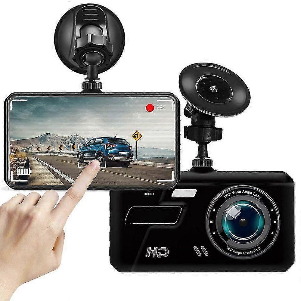4-in-1 screen driving recorder, 2-camera 1080P waterproof touch screen dash