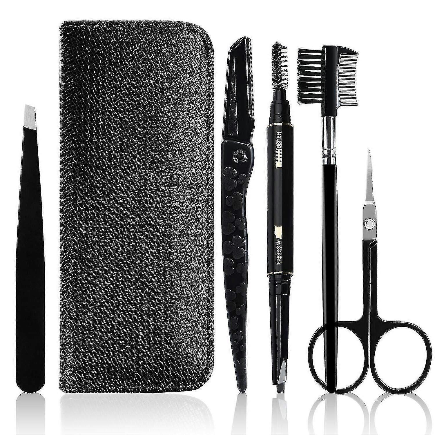 5-piece Eyebrow Set With Black Case, Eyebrow Kit For Men & Women
