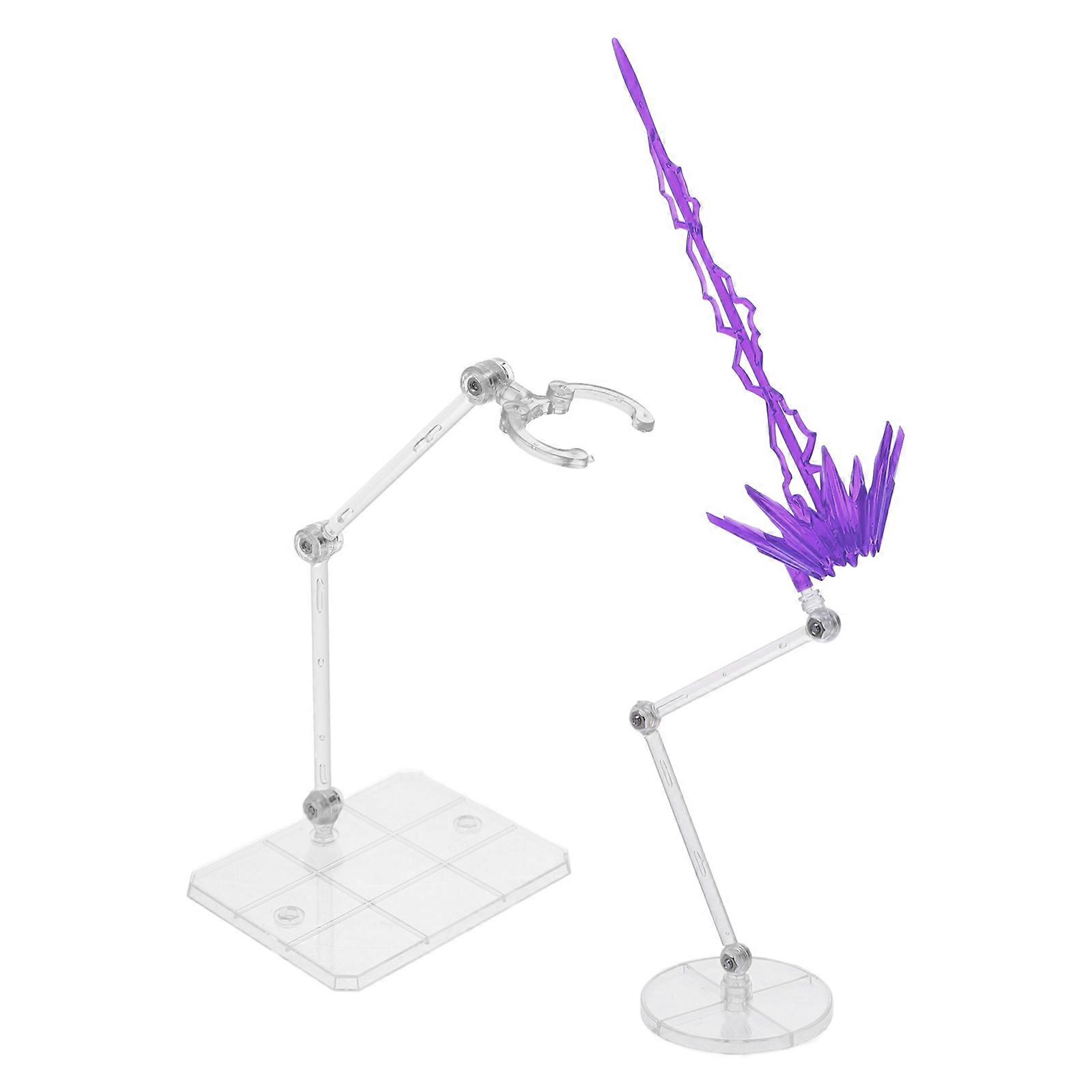Action Figure Stands Set with Creative Purple Energy Design, Stable Bases for Dolls, Models Display and Decor Enhancement