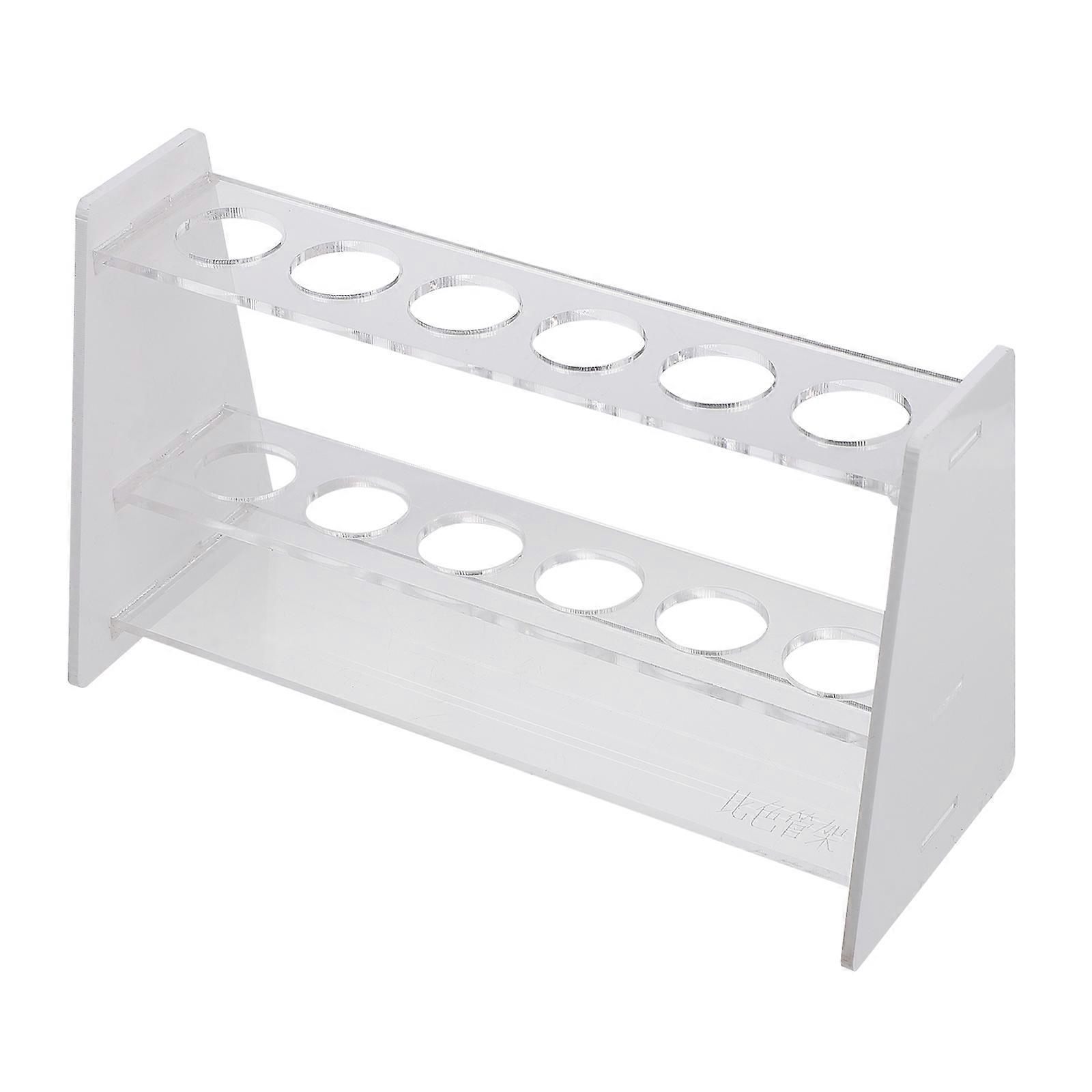 Tube Rack Experimental Test Tube Organizer for Laboratory Use 18.5X10.5X7.5CM Transparent Material 1Pack