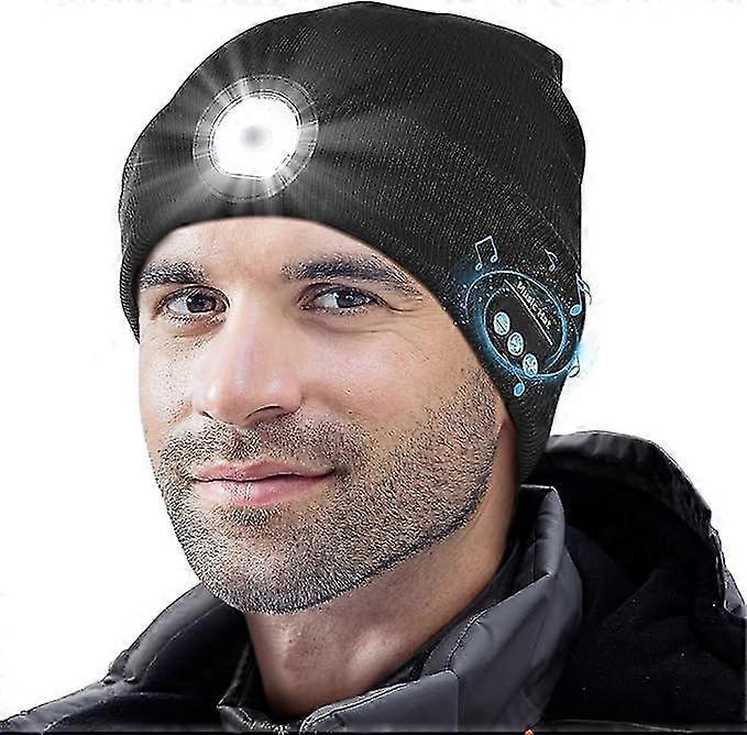 Bluetooth Hat With Led Light Gift For Men Camping Running