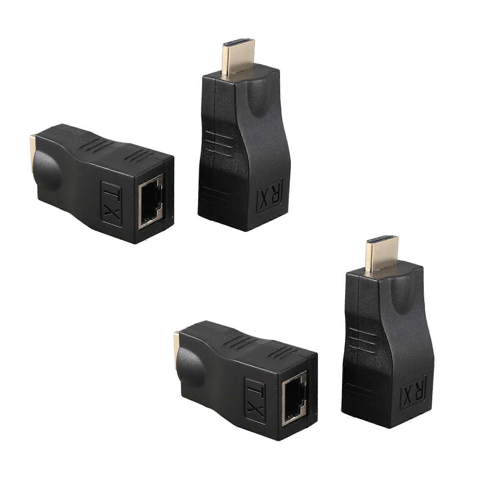 4x 4K 3D 1.4 30M Extender to RJ45 over Cat 5e/6 Network LAN Ethernet Adapter
