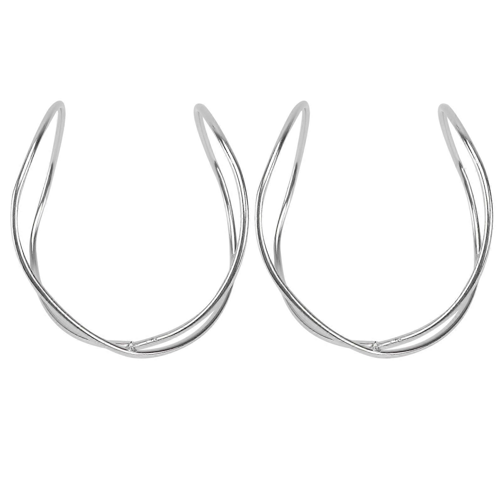 Simple Design Bracelets for Women Stylish Open Hand Alloy Silver 2Pcs Suitable for Many Occasions