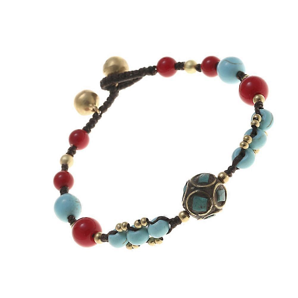 Turquoise Beaded Bracelet Wrist Chain Multi Colored Decoration 1Set