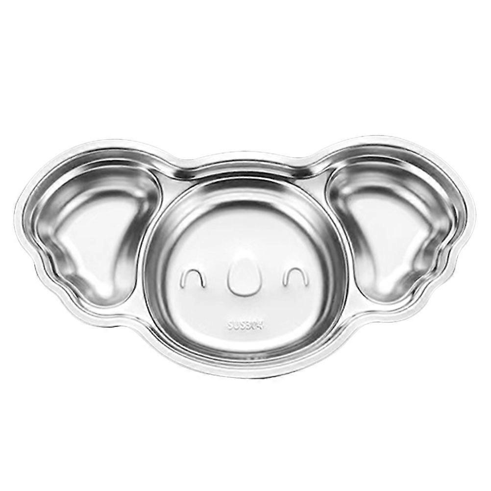 Stainless Steel Divided Plate with Cartoon Design, Multi Compartment Food Serving Tray for Balanced Meals, Easy to Clean, Promotes Healthy Eating