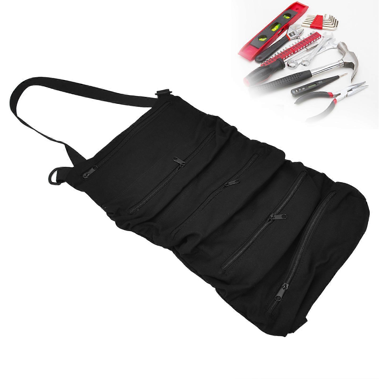 Tool Roll Up Bag Durable Oxford Fabric Wide Application Easy Storage Secure Closure Easily Accessable Roll Up Tool Bag