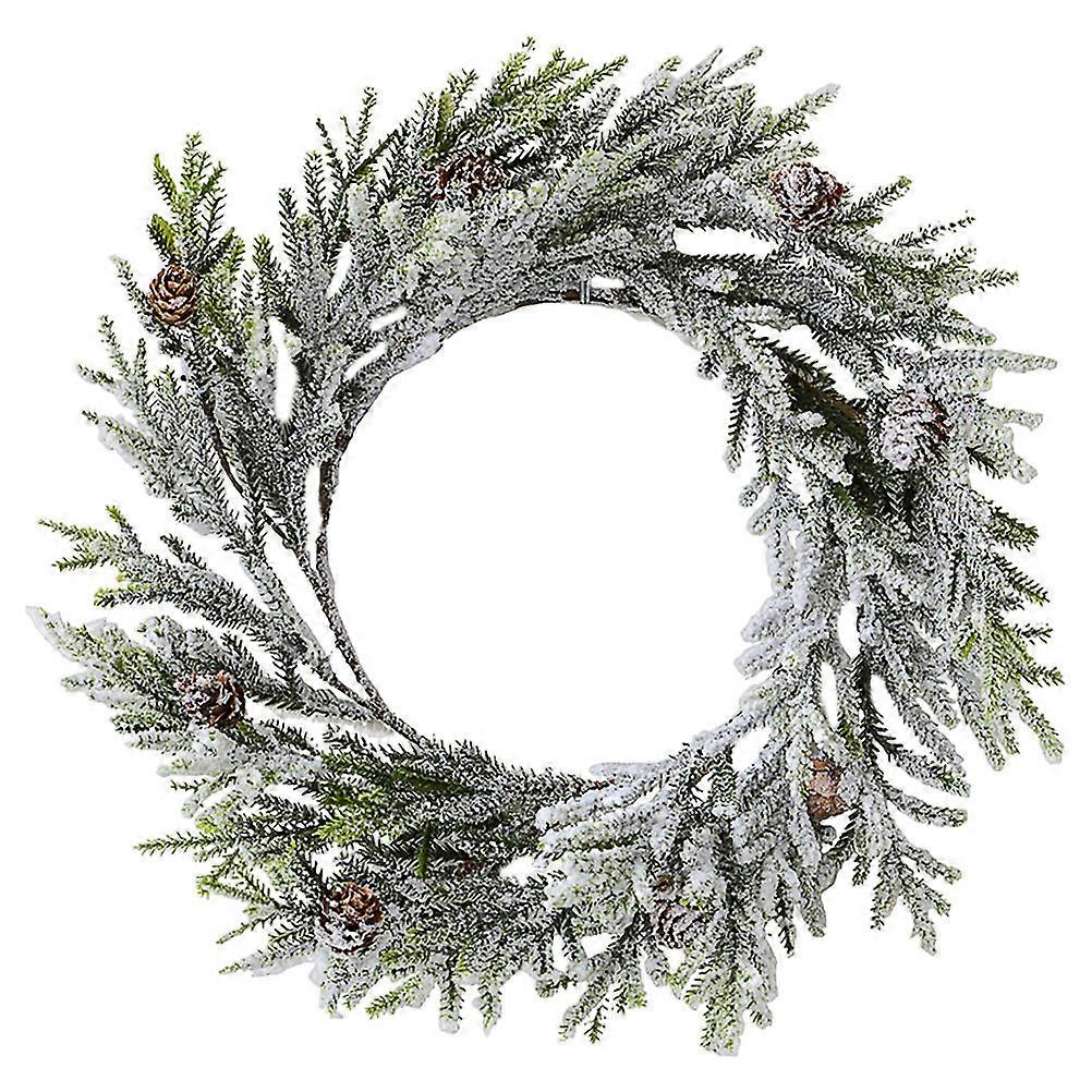 Fresh Style Door Hanging Wreath With Artificial Pine Cones For Christmas And Home Decor 30x30cm 1Pc