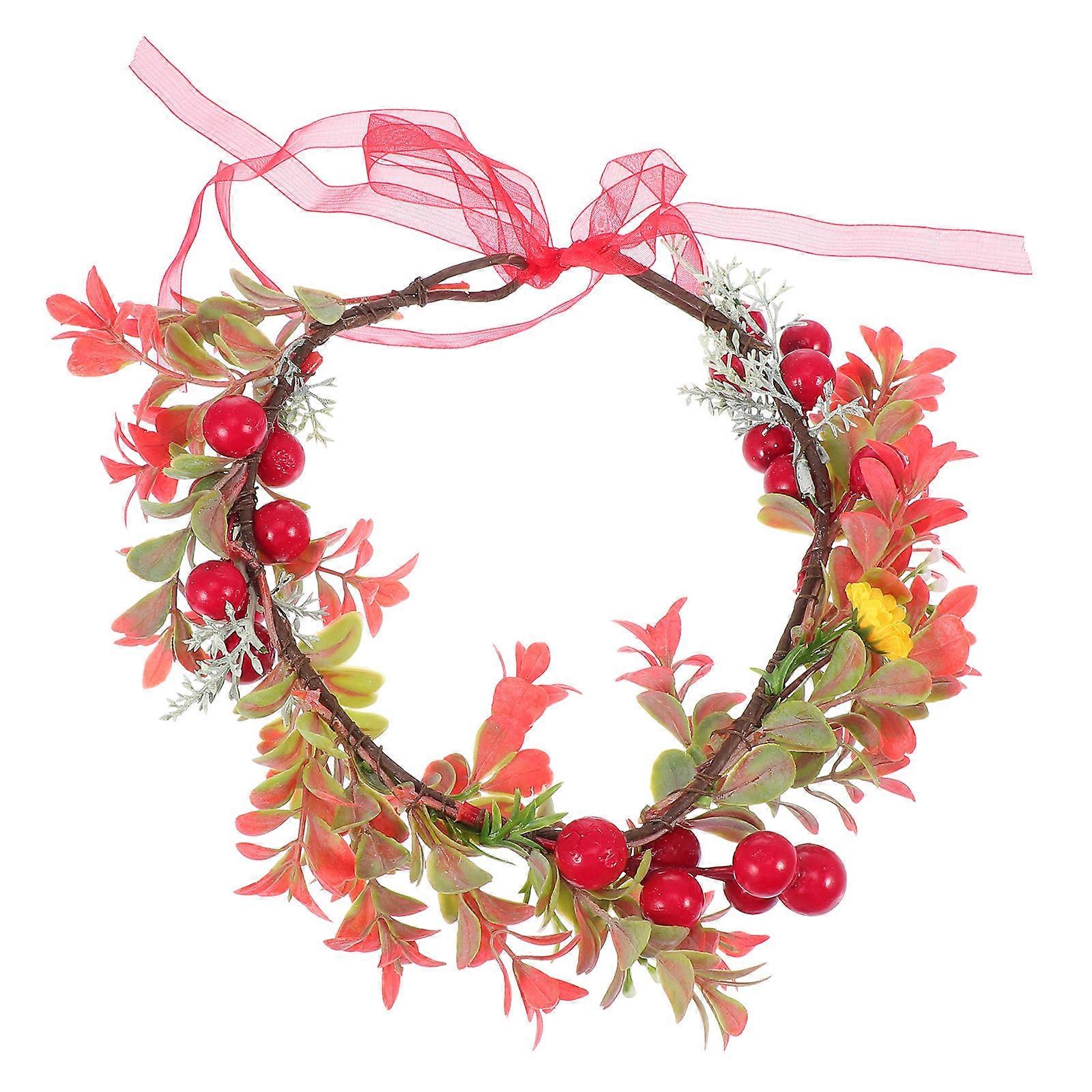 Simulation Wreath Headdress Suitable For Photography And Vacation Charming Hair Accessory Multi Color 1Pc