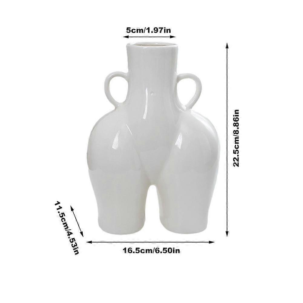 Ins Body Tattoos Ceramic Vase Human Body Flower Pot Vase Holder Tabletop Central Flower Arrangement Vase Living Room Decoration