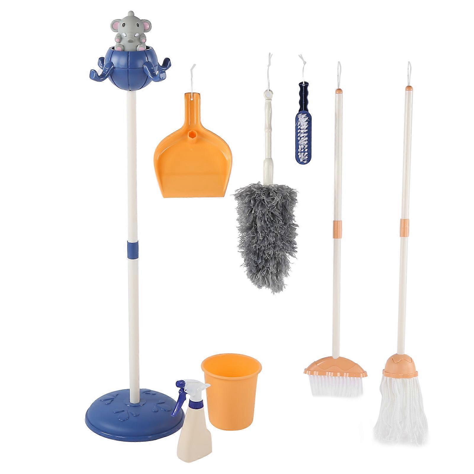 Kids Cleaning Set Simulation Pretend Play Toy Detachable Dollhouse Cleaning Tool Child GiftBlue