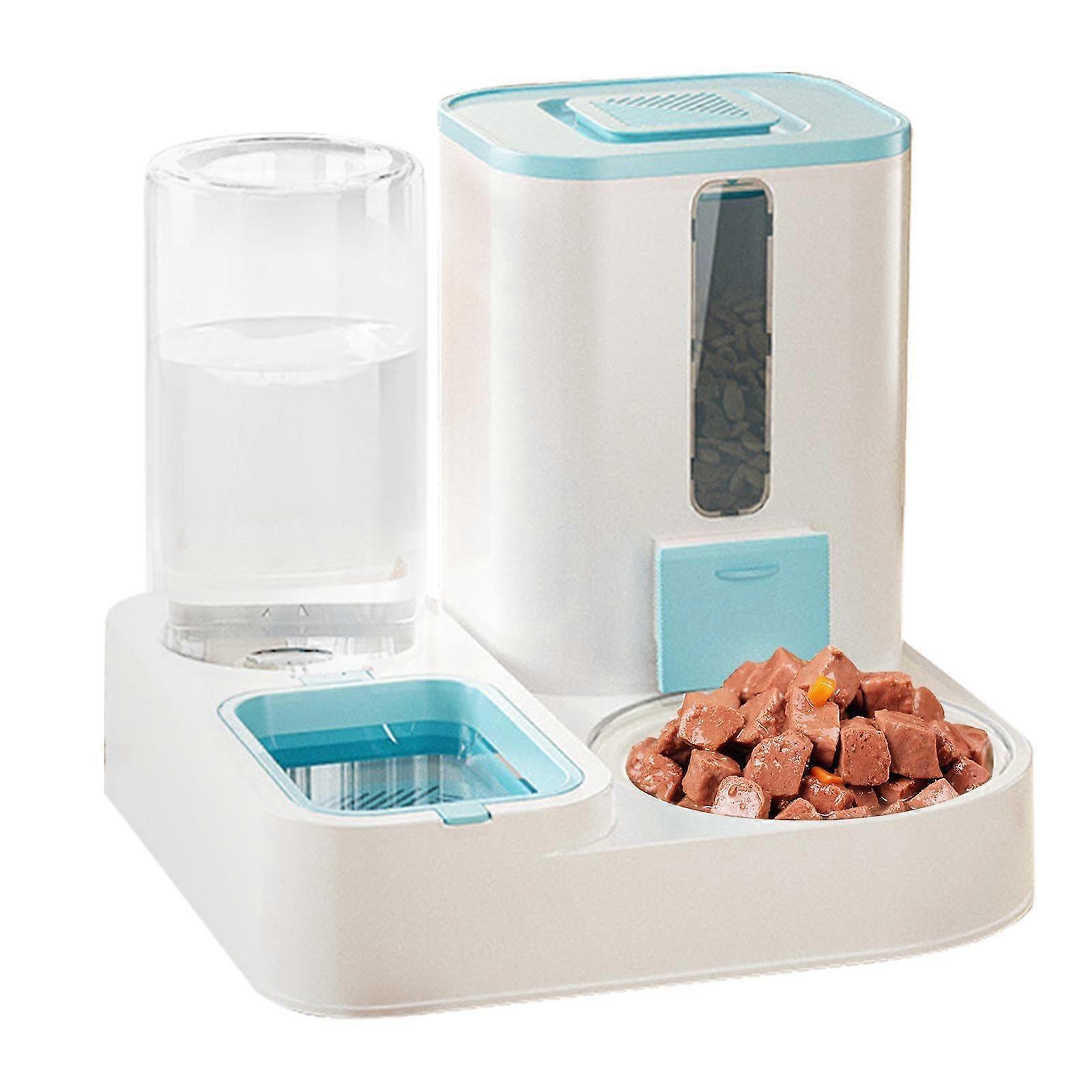 Cat Food Dispenser, Cat Feeder Multifunctional Pet Feeder with Large Capacity (Sky Blue)
