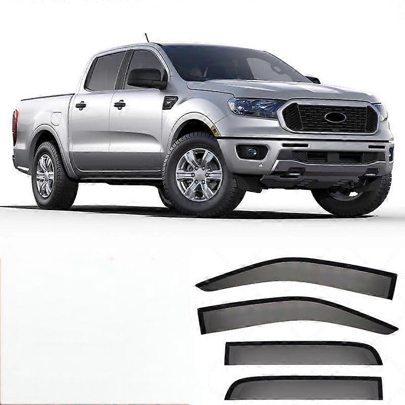 Rain Guard Side Window Wind Deflector Rain Shield Car Comfort for Ford Ranger MK4-P375 2019-2023
