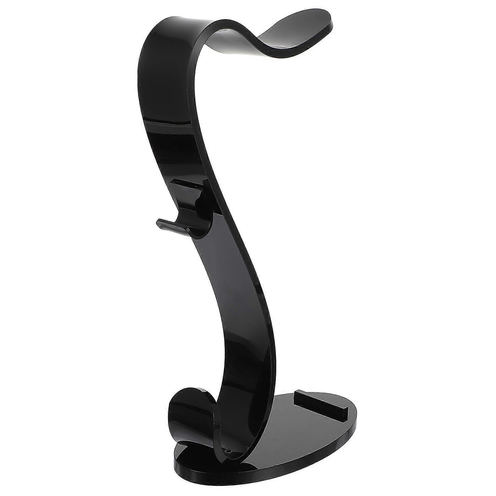 Headphone Bracket for Storage Use Black S Shape Acrylic Holder