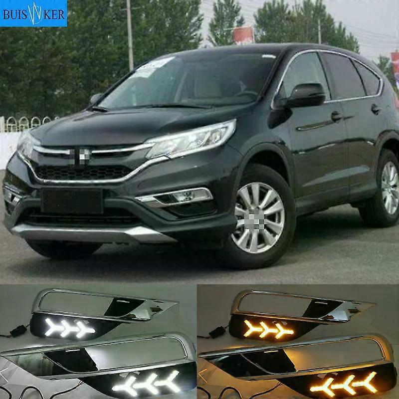 Applicable 2pcs For Honda CRV CR-V 2015 2016 DRL Daytime Running Light DRL with Turn signal fog lamp Relay Daylight car style