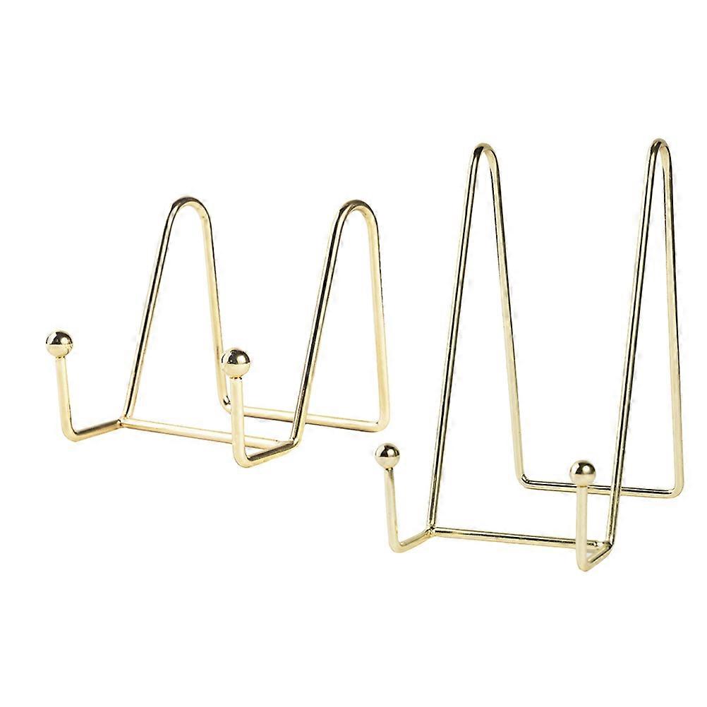 ゴールデンアイアンブックディスプレイラック、ベッドルームキッチンまたはカフェ用、構造とモダンデザイン 2 個