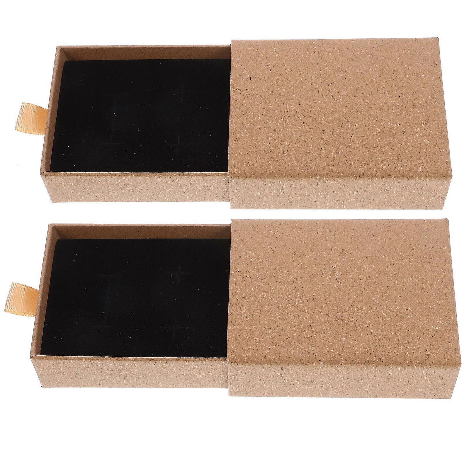 Ear Stud Earrings Packaging Box for Jewelry Storage 2Pcs Small Gift Kraft Boxes