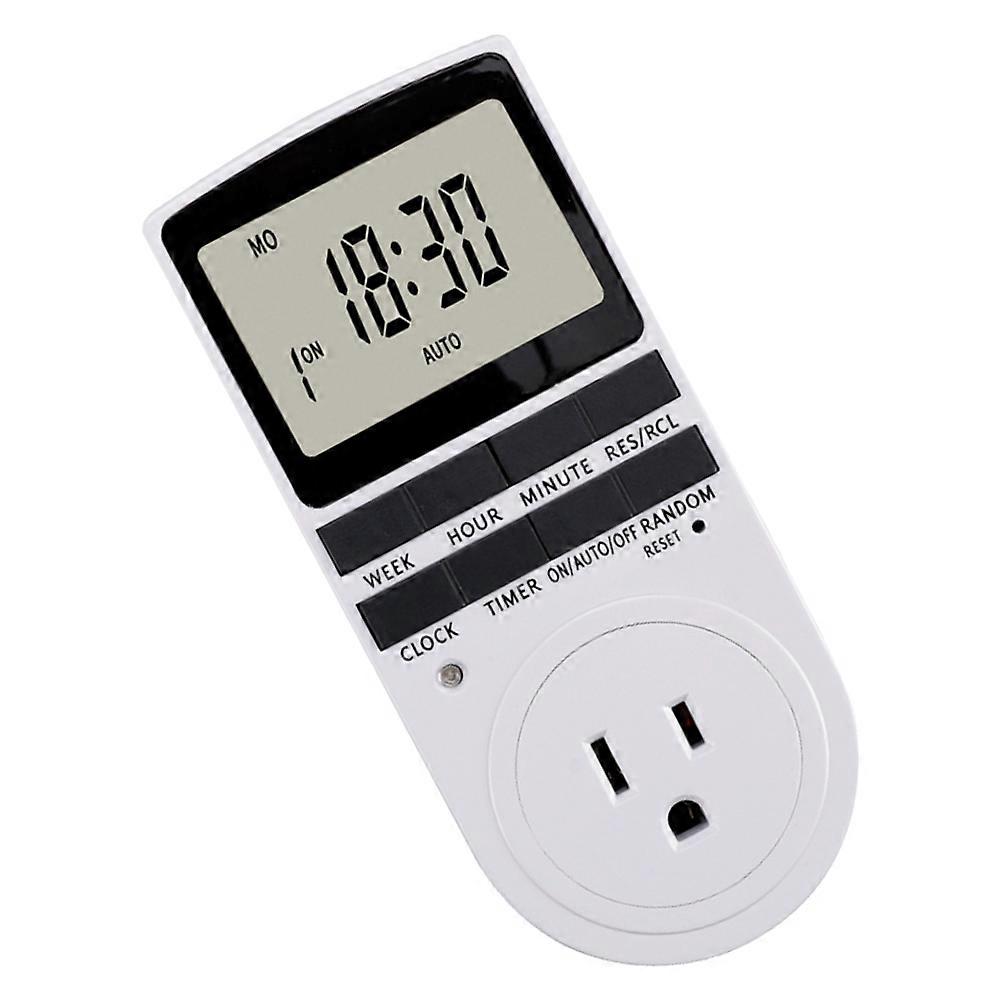Digital Timer Outlet with Programmable Timer for Home White ABS Material Energy Saving 10 Programs