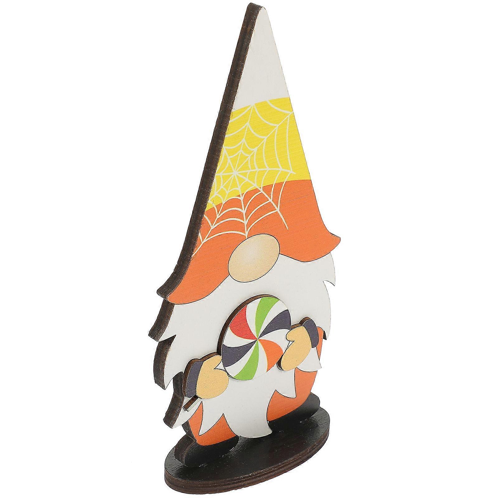 Table Centerpiece For Halloween Featuring Wooden Gnome Shape Great For Home And Party Decor 1 Piece
