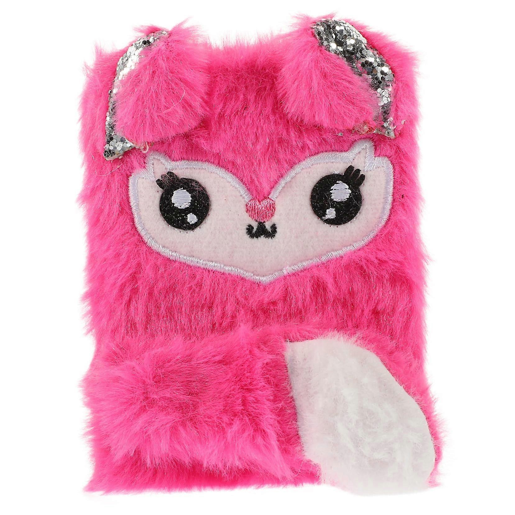 Mini notebook magazine for girls, plush toy notepads, diary with plush cover