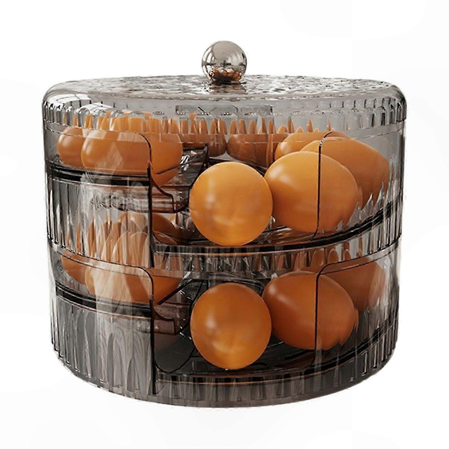 Egg Storage Container with Automatic Scroll Feature for Easy Access and Freshness Preservation