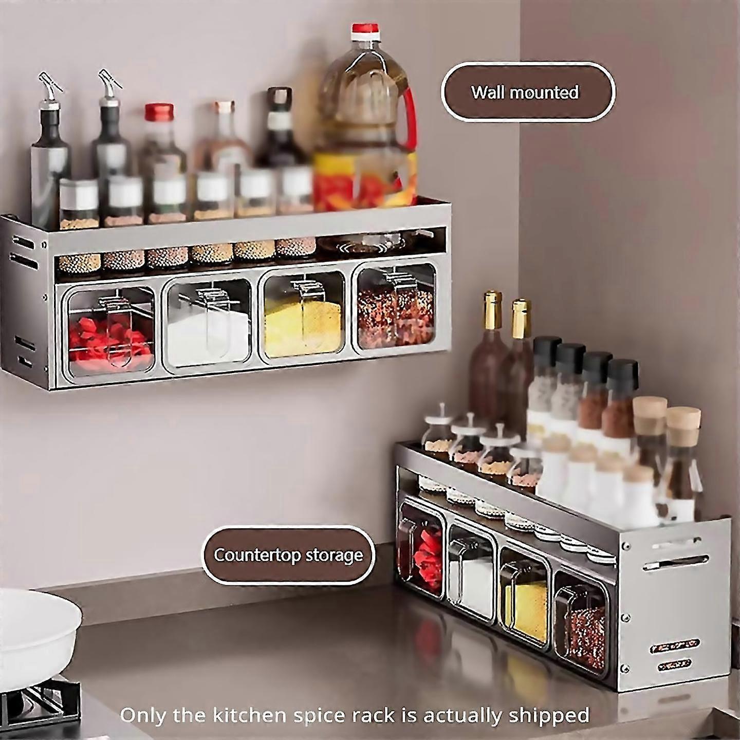 For spice rack organizer wall mounted kitchen spice rack for countertop seasoning box spice organize