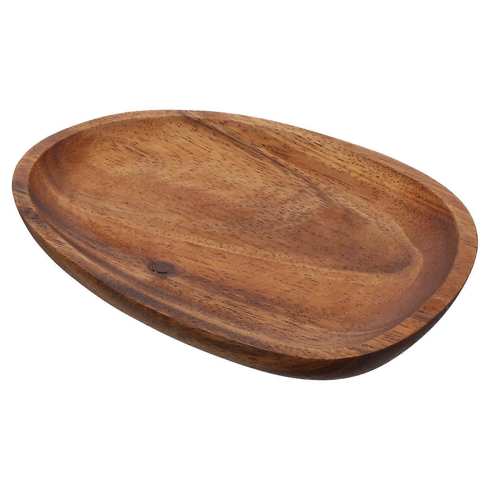 Creative Walnut Snack Plate for Serving Refreshments and Side Dishes Easy to Clean Brown Synthetic Material 1pc