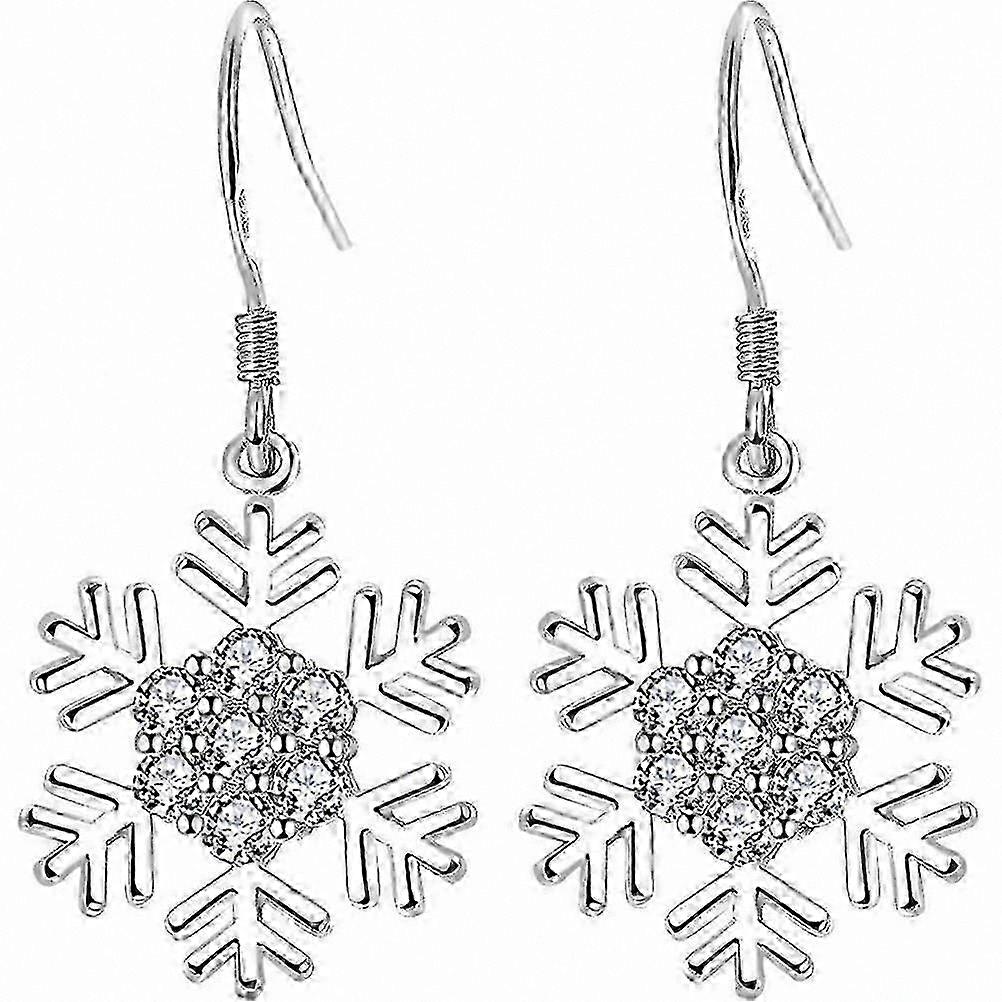 Snowflake Dangle Earrings Pair Christmas Drop Jewelry