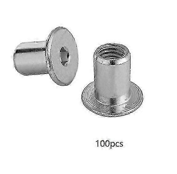 100 Pieces M6 x 15 x 10mm Flat Head Hex Socket Nuts Hardware