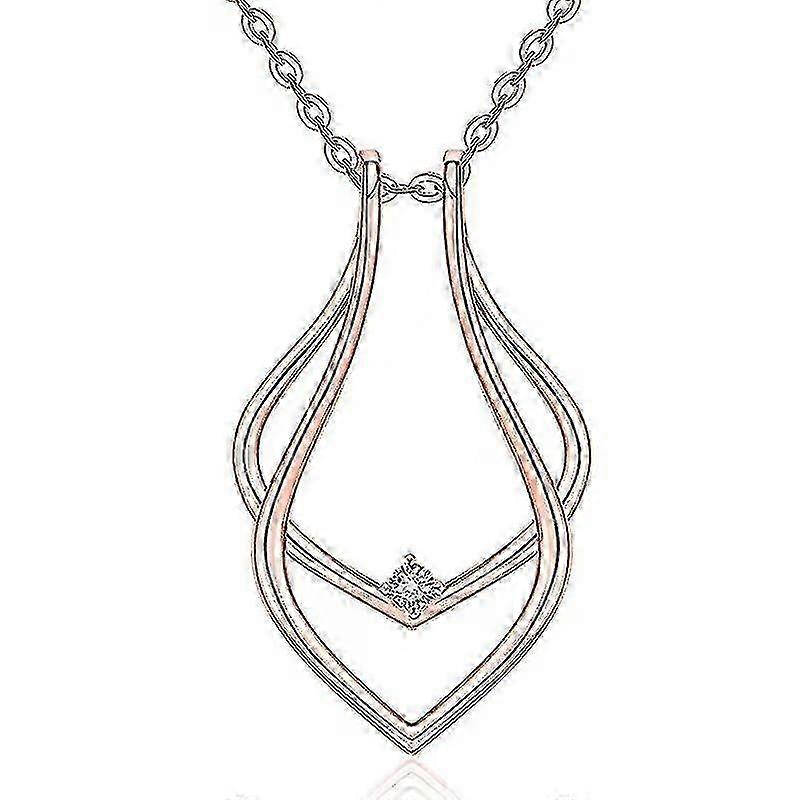 Geometric Ring Holder Necklace Ag Delicate