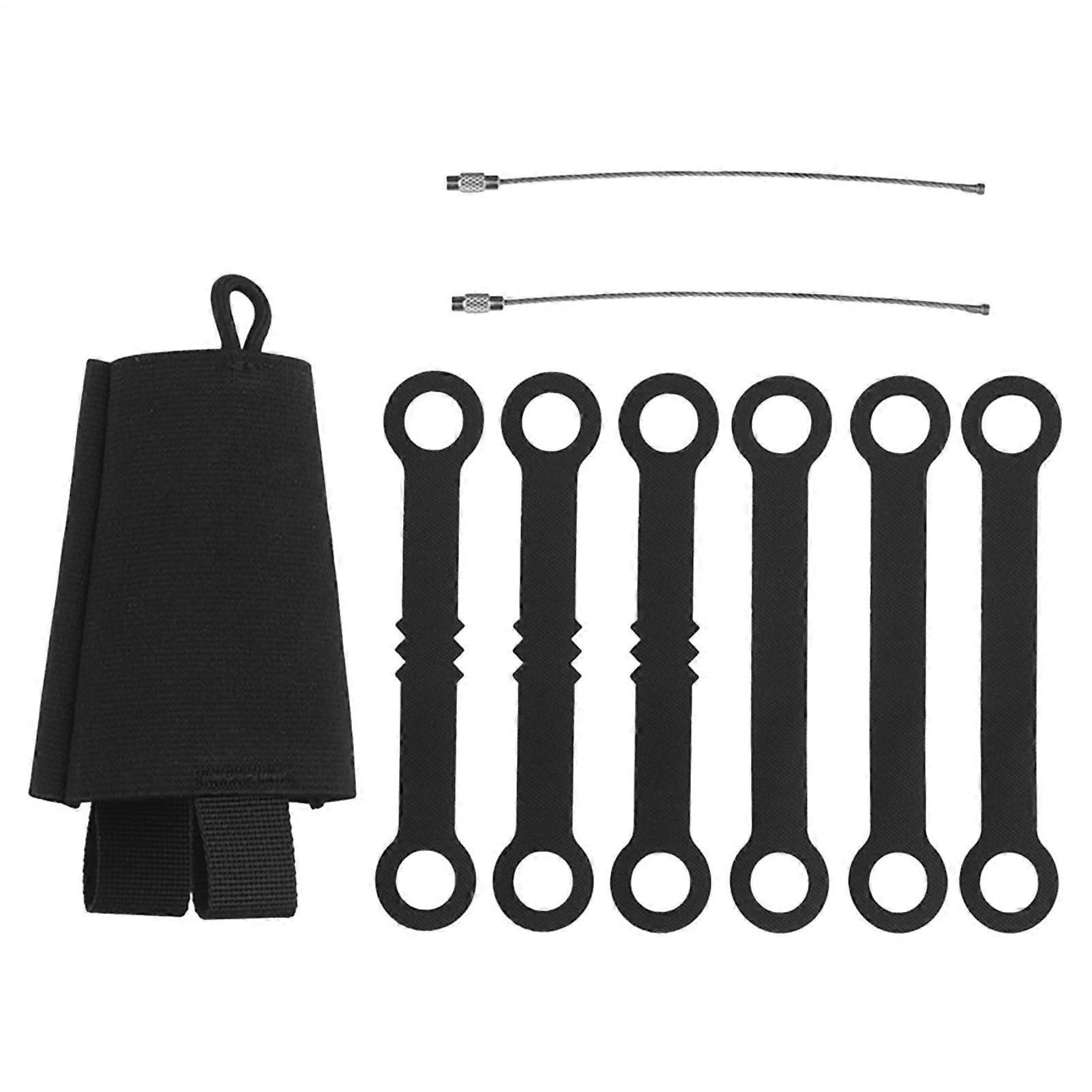 Lighting Stick Carry Bag – Hangable Rope Survival Kit Case for Glowing Rods, 2 Pull Rings, Lightweight Holder Blk