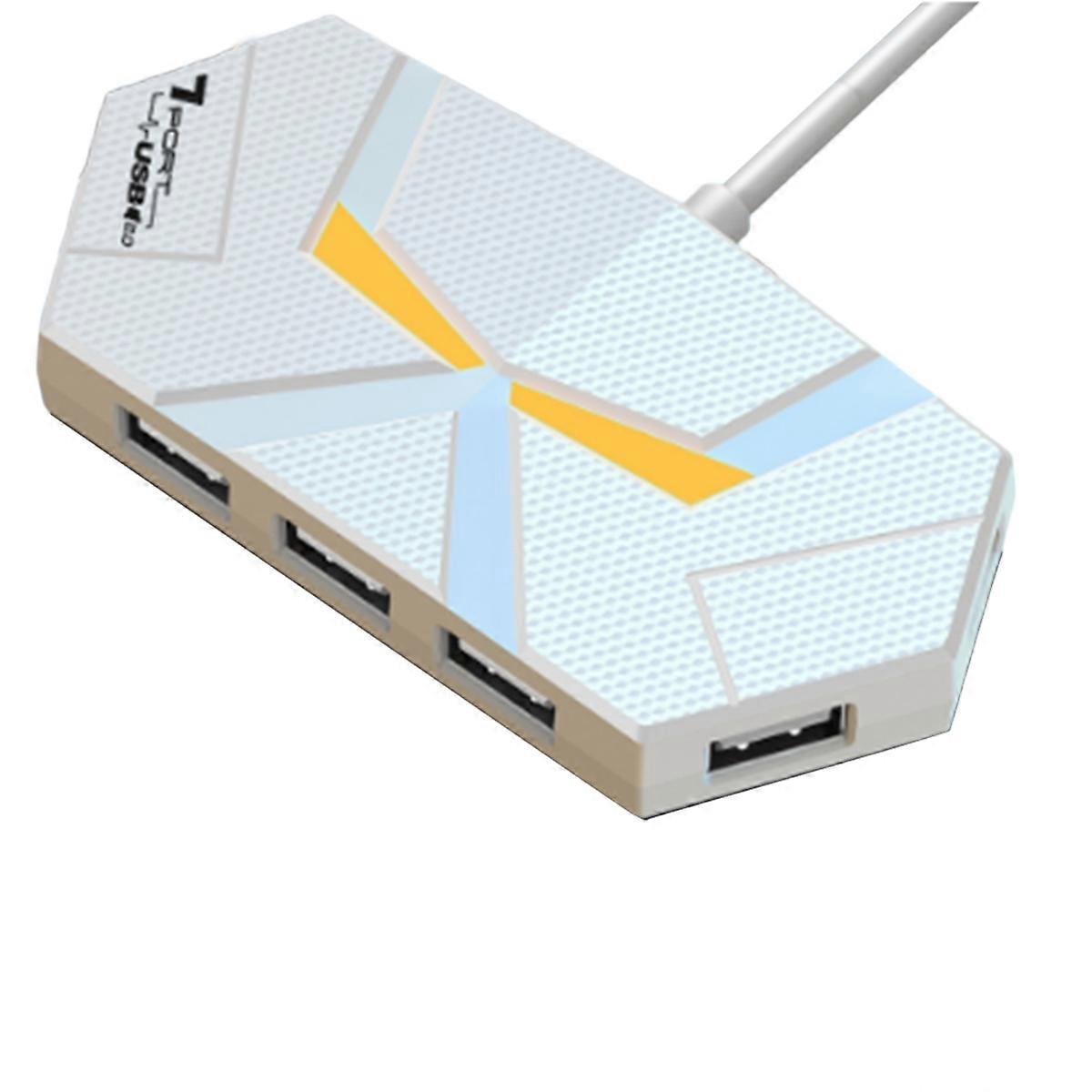 0.6CM HUB 7-Port Compatible USB2.0 Expansion Splitter Laptop Connect Hard Drive Computer TYPE-C Sta