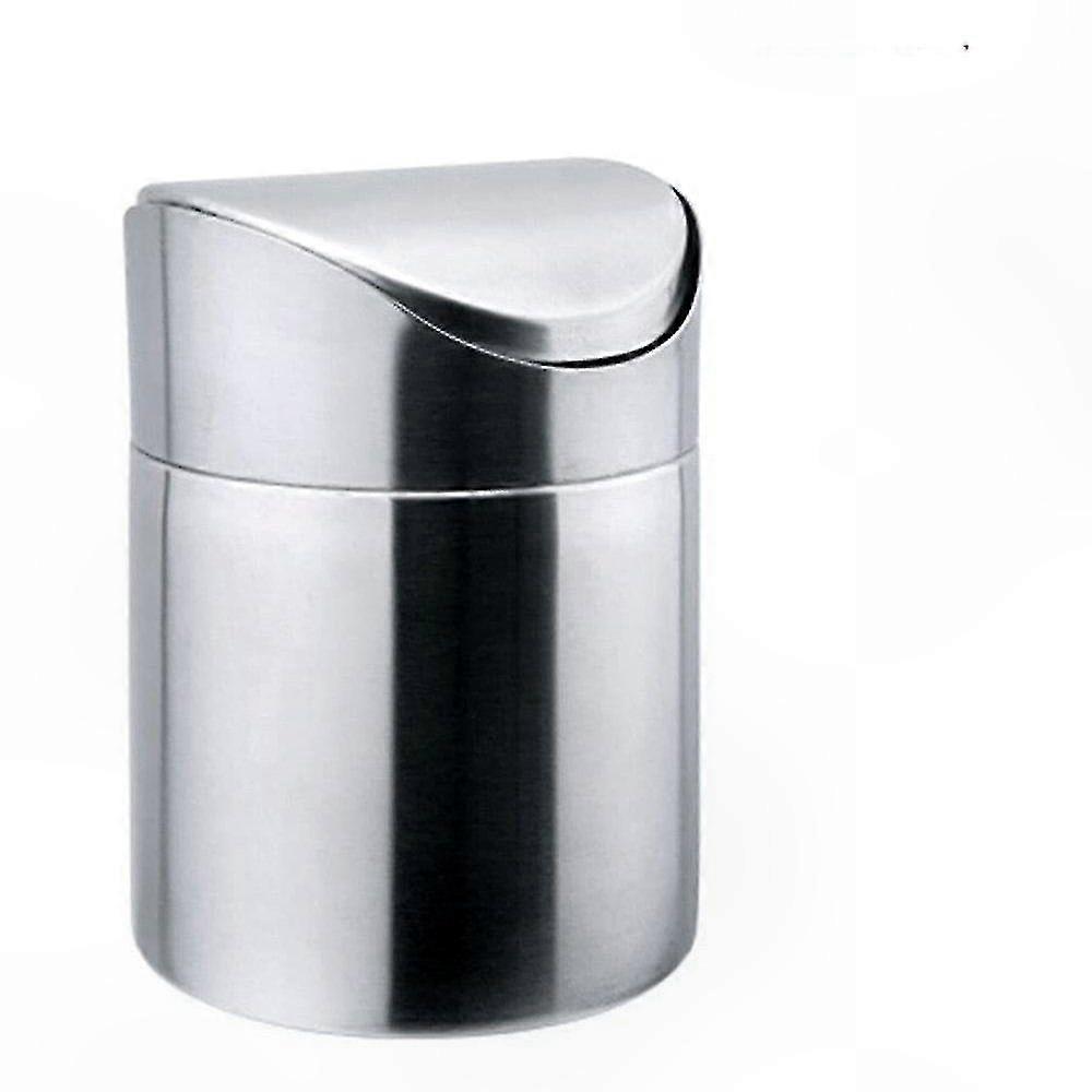 Mini Stainless Steel Tabletop Waste Bin with Swivel Lid for Trash Storage